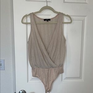 Lulu's Beige Sleeveless Bodysuit